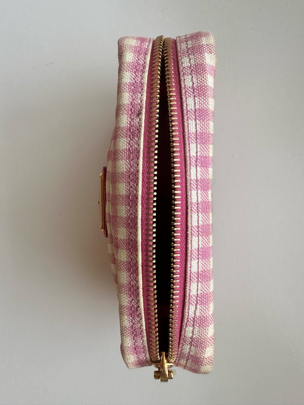 Prada Pink and White Gingham Cosmetic & Travel Pouch - Picture 6 of 14